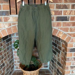 Abercrombie & Fitch dark green linen flowey pants size small